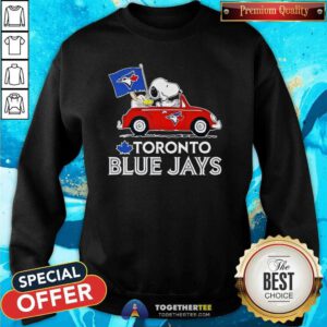 Top Snoopy And Woodstock Driving Car Toronto Blue Jays Sweatshirt