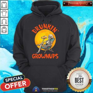 Funny Skeleton Drinking Beer Halloween Drinker Drunkin Grownups Hoodie