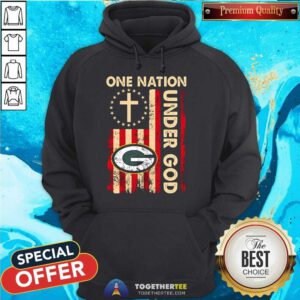 Good Green Bay Packers One Nation Under God Jesus Flag Hoodie