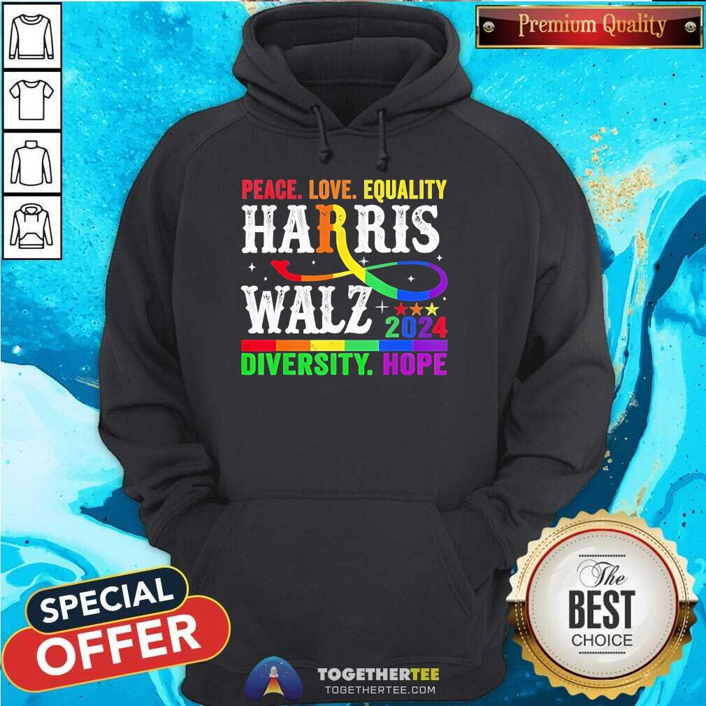 Good Kamala Harris Tim Walz 2024 Peace LGBT Harris Walz Hoodie