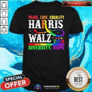 Good Kamala Harris Tim Walz 2024 Peace LGBT Harris Walz T-Shirt