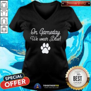 Good On Gameday We Wear Blue V-neck