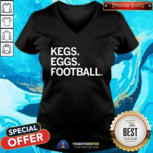 Hot Kegs Eggs Football V-neck
