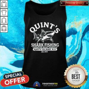 Hot Quint's Shark Fishing Amity Island New England Tank-top