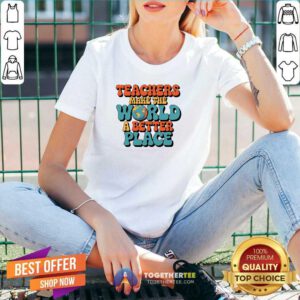 Hot Teachers Make The World A Better Place Retro Globe V-neck