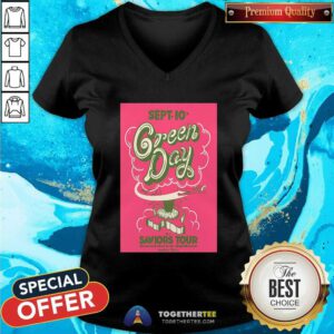 Nice Green Day Sept 10 2024 Germania Insurance Amphitheater Austin Texas V-neck
