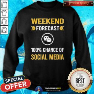 Official Weekend Forecast Social Media 100 Chance Of Social Media Sweatshirt
