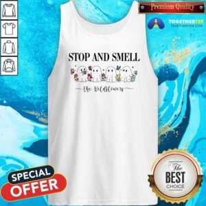 Original Stop And Smell The Wild Flowers Ghost Tank-top