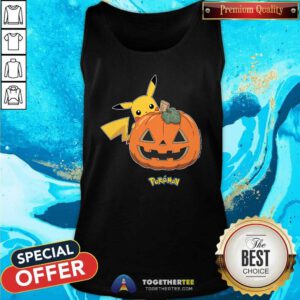 Premium Pokemon Pikachu Halloween Jack O' Lantern Pumpkin Tank-top
