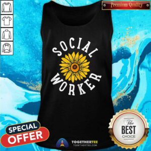 Premium Social Worker Sun Flower Tank-top