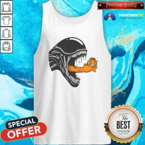 Pretty Alien Garfield Cartoon Tank-top
