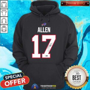 Funny Josh Allen 17 Buffalo Bills Signature Hoodie
