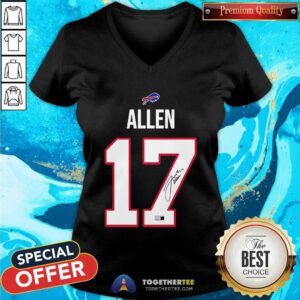 Funny Josh Allen 17 Buffalo Bills Signature V-neck