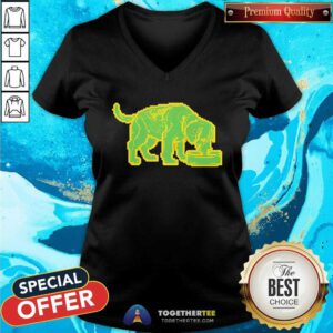 Nice Niko B Green Pixel Dog V-neck