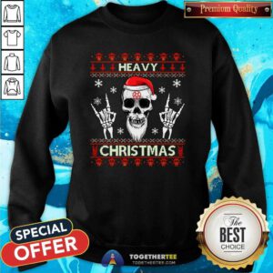 Premium Heavy Christmas Devil Horns Skull Santa Hat Sweatshirt