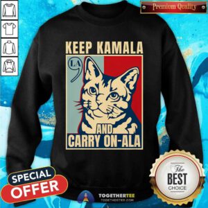 Awesome Happy Cat Keep Kamala And Carry On Ala Sweatshirt