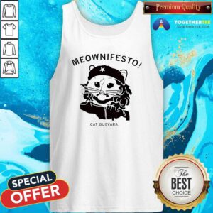 Awesome Meownifesto Cat Guevara Tank-top