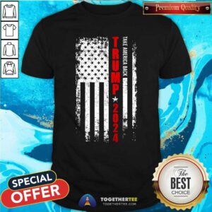 Awesome Political Trump 2024 American Flag T-Shirt