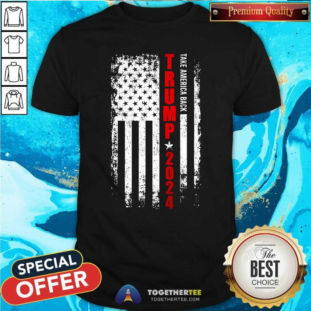Awesome Political Trump 2024 American Flag T-Shirt