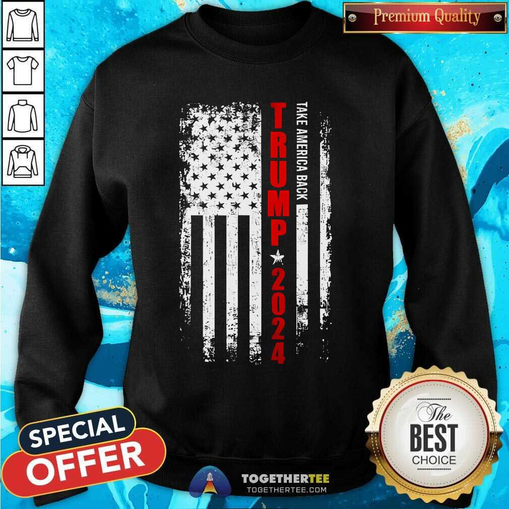 Awesome Political Trump 2024 American Flag Sweatshirt