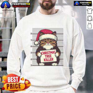 Funny cat in a red Santa hat with a mischievous expression, perfect for a Christmas tree mug shot. Merry Christmas!