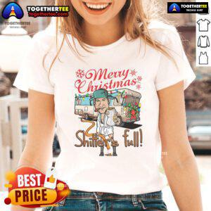 Funny Merry Christmas Shitters Full meme featuring Cousin Eddie on a stylish ladies tee design.