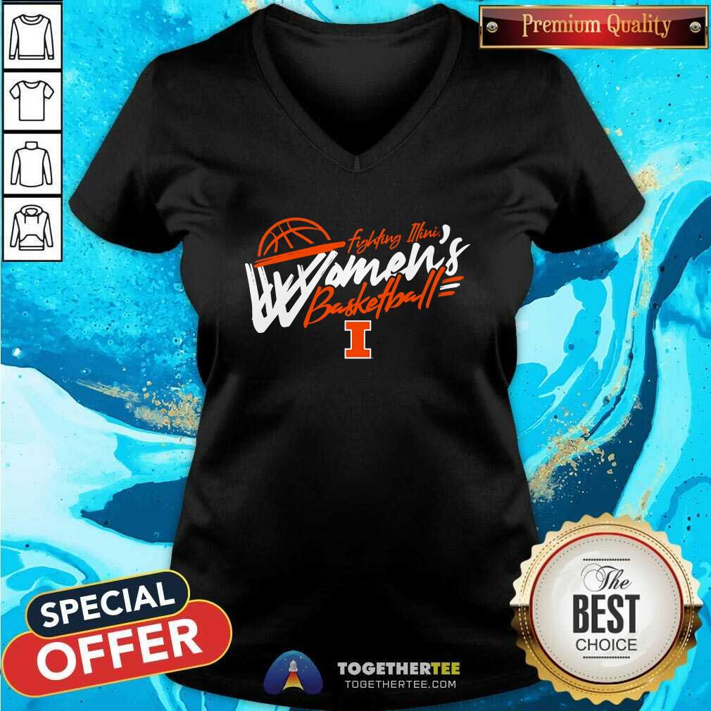 Hot Illinois Women's Basketball Net V-neck