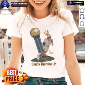 Alt Text: Nice Baltimore Built Don't E Thornton Jr cartoon ladies tee featuring a vibrant design and comfortable fit.
