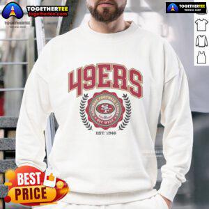 San Francisco 49ers team crest sweatshirt established 1946, featuring bold colors and logo design for fans.