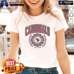 Arizona Cardinals team crest est. 1920 on a stylish ladies tee, perfect for fans showing team spirit and support.