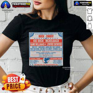 Official Kid Rock We The People 2025 Ladies Tee featuring bold graphics and vibrant design for country festival fans.