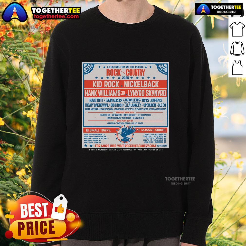 Kid Rock 2025 sweatshirt for We The People Country Festival, featuring vibrant graphics and a comfortable design.