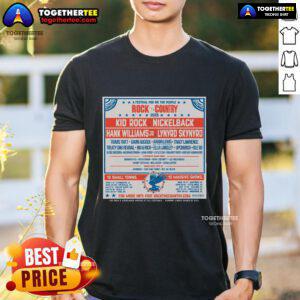 Official Kid Rock The Country Festival For We The People 2025 T-Shirt featuring bold graphics and vibrant colors.