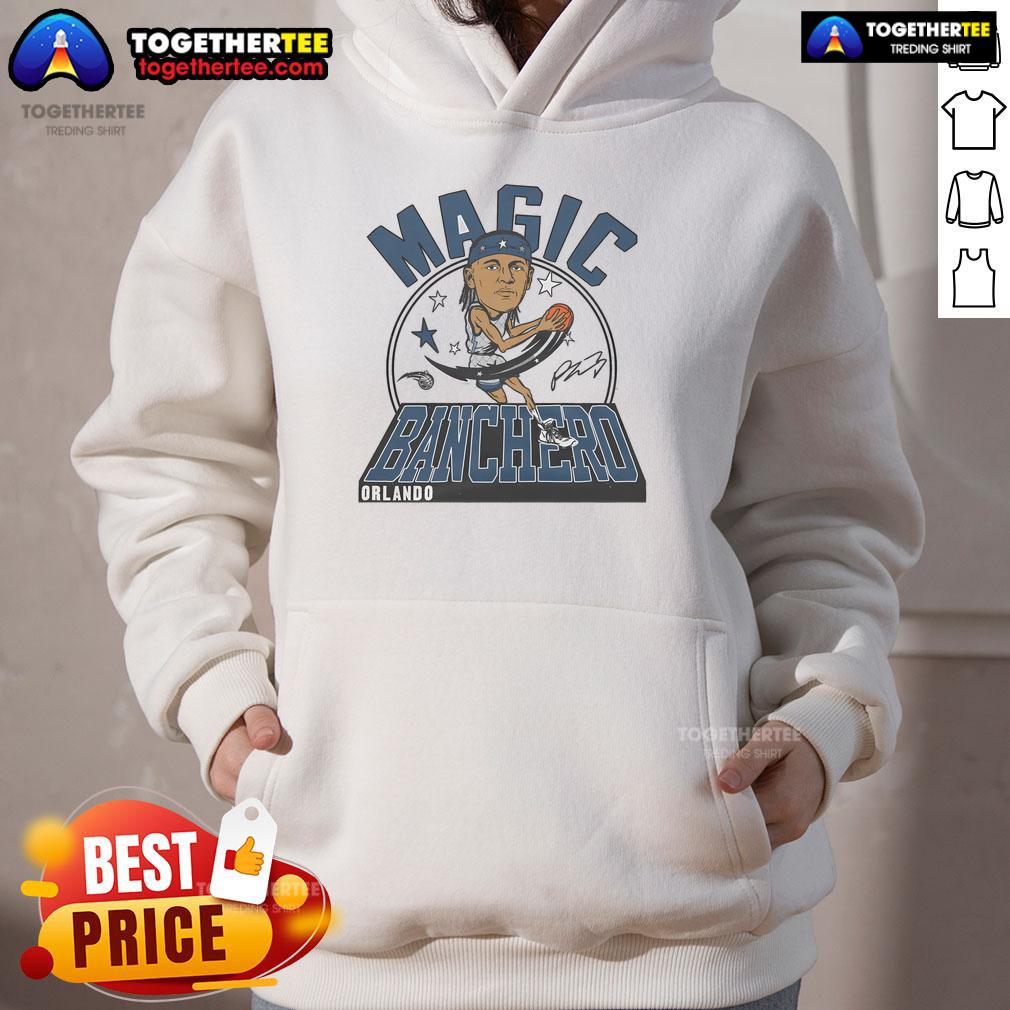 Official Magic Paolo Banchero Signature Hoodie featuring vibrant team colors and logo, perfect for fans and collectors.