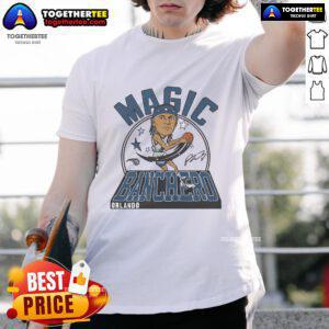Official Magic Paolo Banchero Signature T-Shirt featuring a stylish design and vibrant team colors for fans.