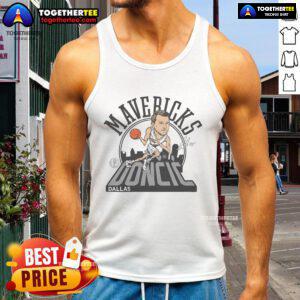 Official Mavericks Luka Doncic Signature Tank Top featuring vibrant team colors and sleek design for fans and athletes.