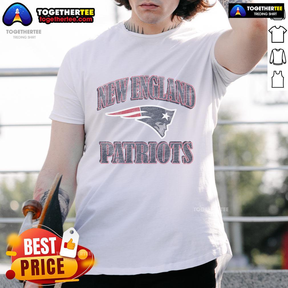 Official New England Patriots Overrun T-Shirt featuring team colors and logo, perfect for fans and game day apparel.