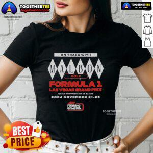 Official Malbon Golf Ladies Tee celebrating Formula 1 Las Vegas Grand Prix World Championship of Racing.