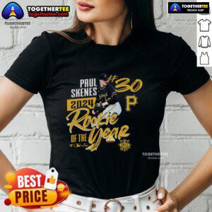 Official Pittsburgh Pirates Paul Skenes 2024 National League Rookie of the Year ladies tee showcasing team pride.