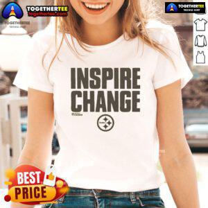 Official Pittsburgh Steelers Inspire Change Ladies Tee showcasing team pride and style for female fans.