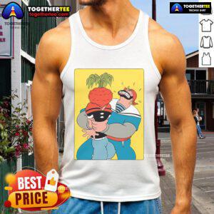 Official Popeye the Sailor Man tank top featuring Popeye vs Sinbad design, perfect for fans of classic cartoons.