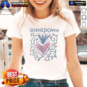 Official Shinedown Lights Ladies Tee featuring vibrant graphics and a comfortable fit, perfect for fans of the band.