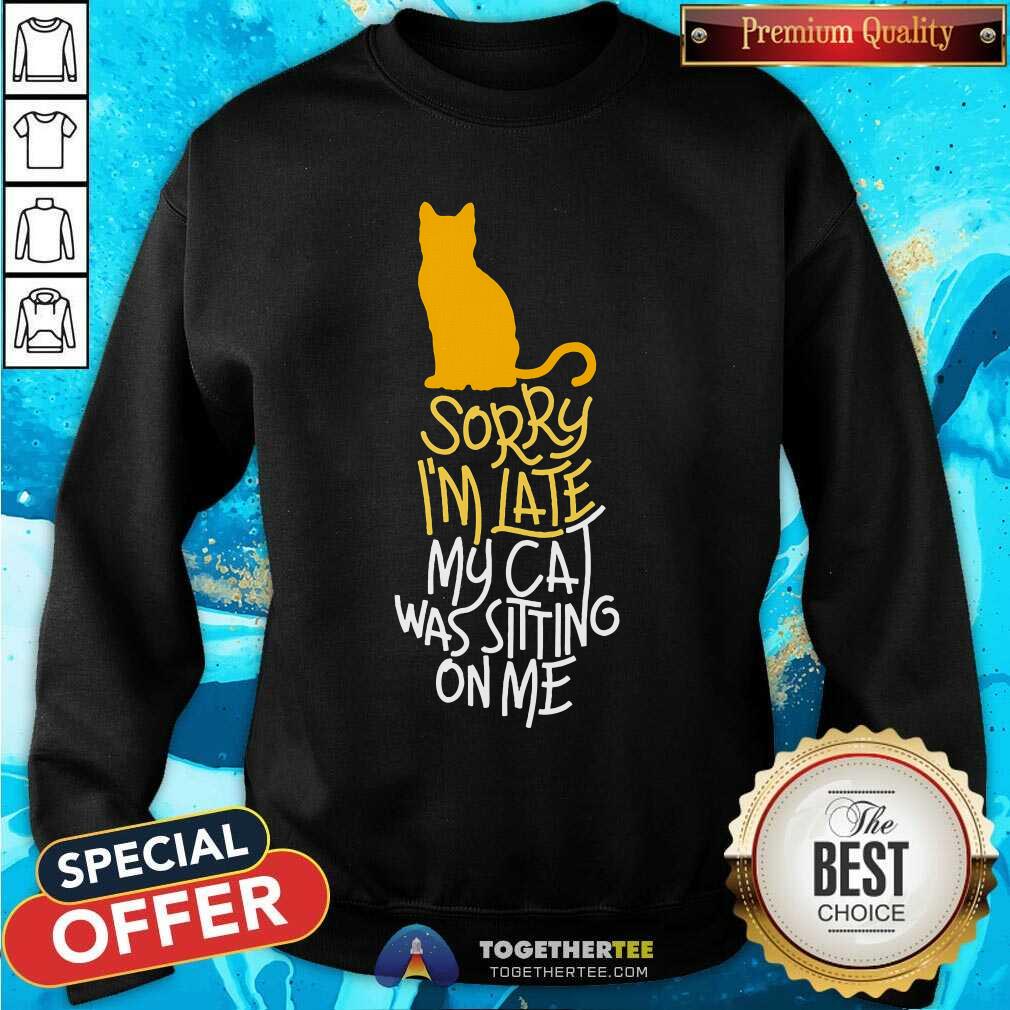 Official Sorry I'm Late My Cat Was Sitting On Me Sweatshirt