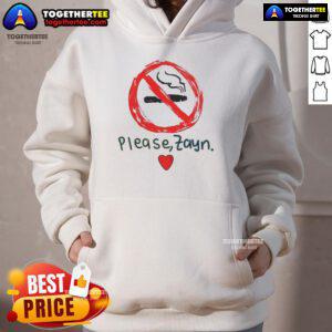 Alt Text: Official Stop Smoking Please Zayn Hoodie featuring a stylish design, perfect for promoting a smoke-free lifestyle.