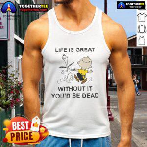 Official Peanuts Life is Great tank top featuring a fun graphic, perfect for fans who appreciate humor and style.