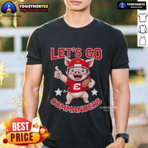 Official Washington Commanders Let Go Mascot T-Shirt featuring team colors and logo, perfect for fans and collectors.