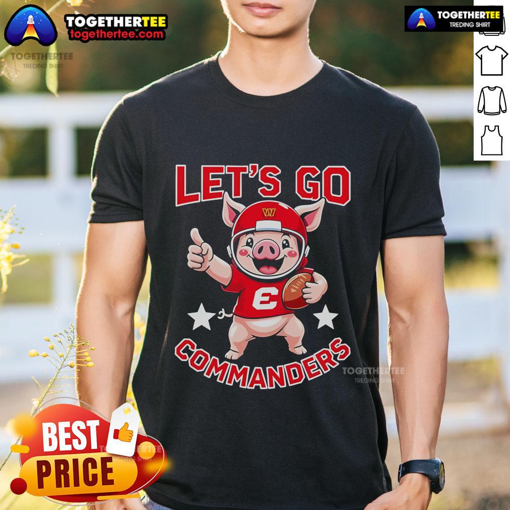 Official Washington Commanders Let Go Mascot T-Shirt featuring team colors and logo, perfect for fans and collectors.