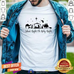 Original Silent Night Holy Nativity Christmas Manger Jesus T-Shirt
