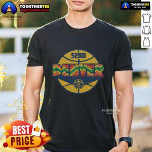 Premium Denver Nuggets 5280 T-Shirt featuring vibrant team colors and logo, perfect for fans and casual wear.