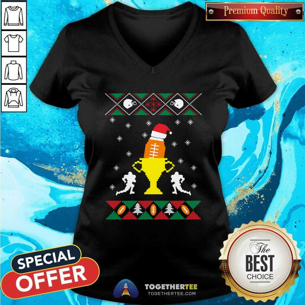 Premium Football Ugly Christmas Kickoff Football Player V-neck